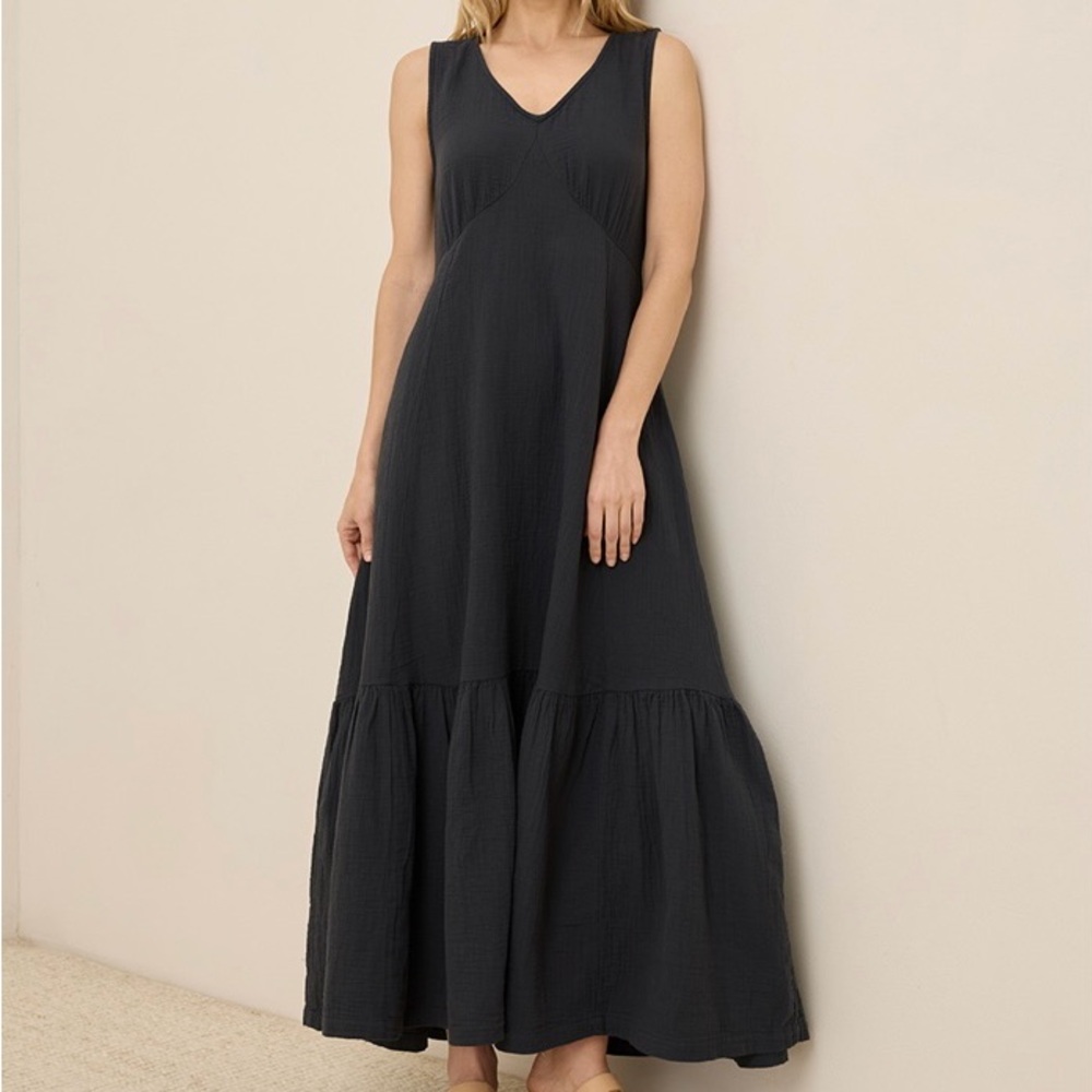 Pact Organic Coastal Gauze Maxi Dress